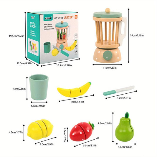 Wooden Play House Juicer Boys and Girls Fruit Cutting Game Toy