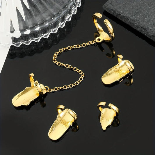 Anime Adjustable Nail Ring Gothic Metal Irregular Finger Ring