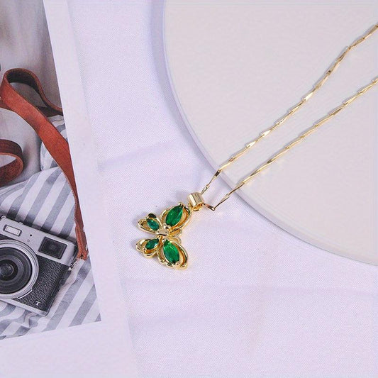 Rhinestone Butterfly Necklace Female Niche Sense Cold Wind Collarbone Chain