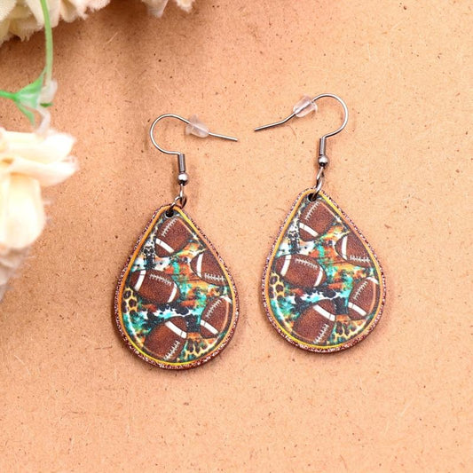 Acrylic Rugby Football Earrings Funny Baseball Earrings Jewelry Christmas Gift