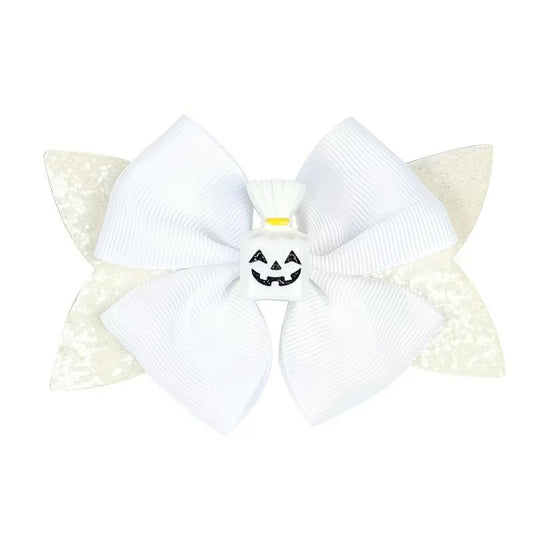 Halloween Bow Hair Clips Party Hairpins Pumpkin Bat Print Hair Accessories
