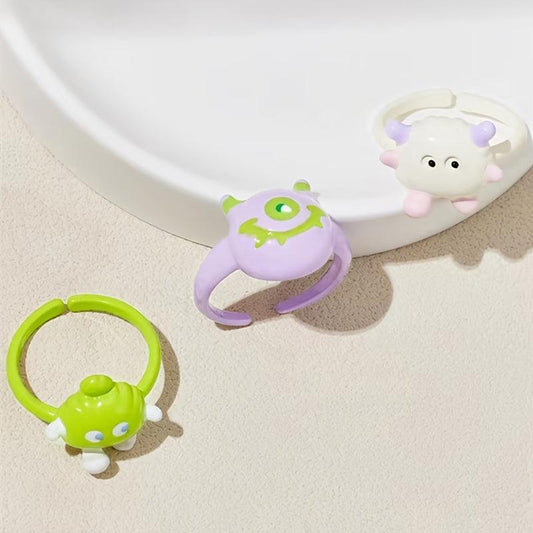 3pcs Monster Ring Adjustable Opening for Kids