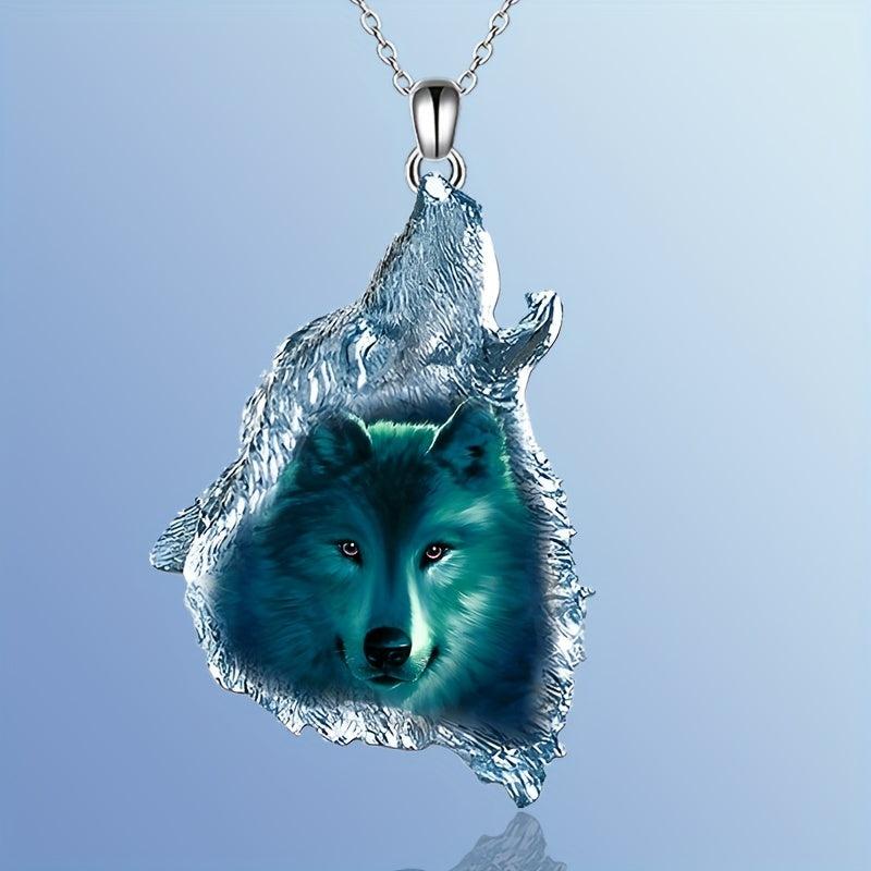 Crystal Wolf Pendant Necklace - Unisex Accessories