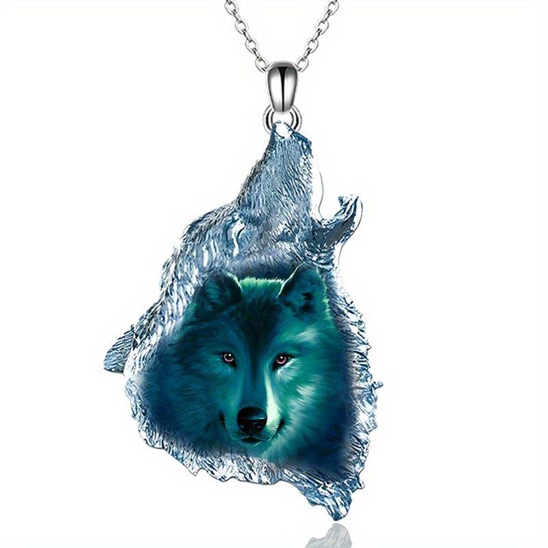Crystal Wolf Pendant Necklace - Unisex Accessories