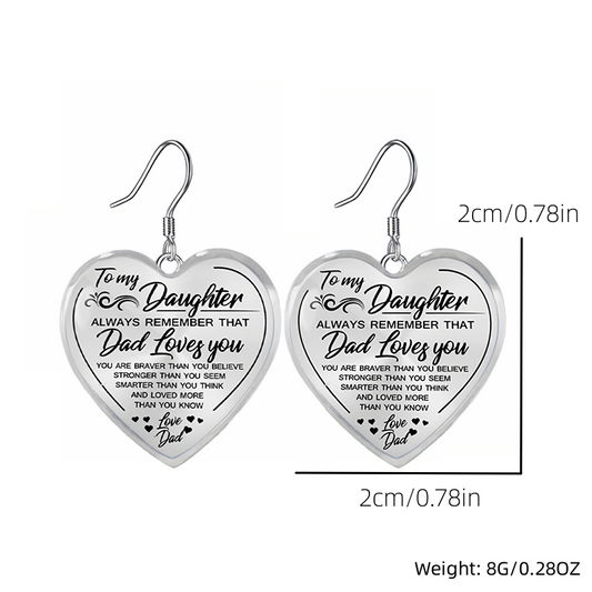 Heart Glass Pendant Earrings Necklace Set for Daughter