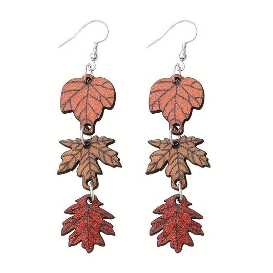 Maple Leaf Tassel Earrings Sweet Halloween Gift