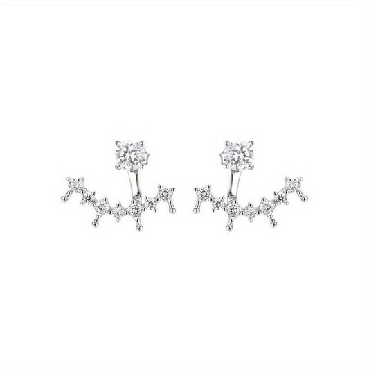Elegant Silver Moissanite Earrings