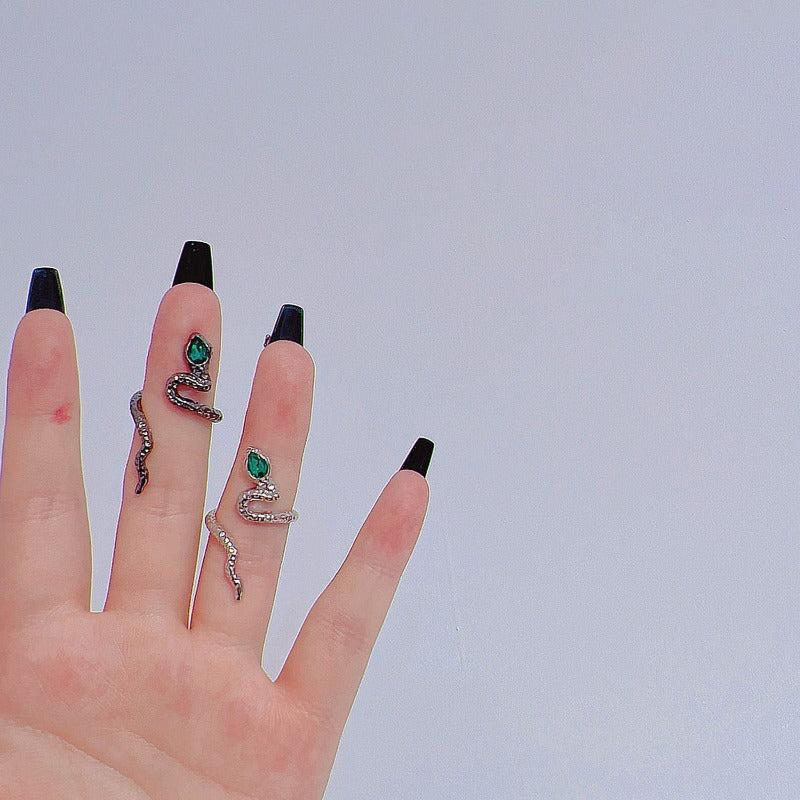 Emerald Snake Metal Retro Ring Birthday Gift