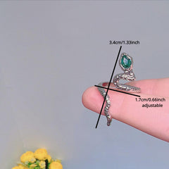 Emerald Snake Metal Retro Ring Birthday Gift