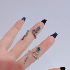 Emerald Snake Metal Retro Ring Birthday Gift