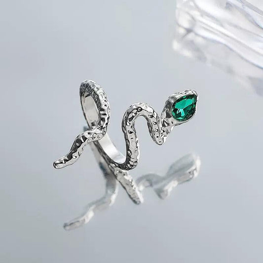 Emerald Snake Metal Retro Ring Birthday Gift