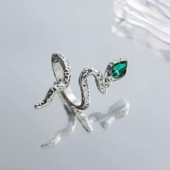 Emerald Snake Metal Retro Ring Birthday Gift