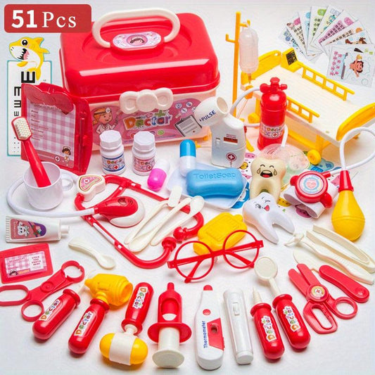 Kids Doctor Toy Set 51pcs for Play House Pretend Play