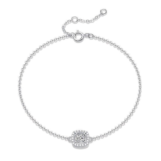 Moissanite Bracelet Silvery Women's Bracelet, Wedding Anniversary Gift