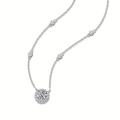 1 2 3ct Moissanite Necklace Women's Pendant Chain Decoration