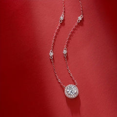 1 2 3ct Moissanite Necklace Women's Pendant Chain Decoration