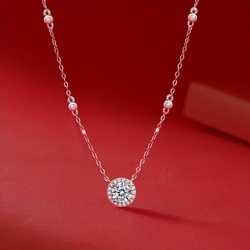1 2 3ct Moissanite Necklace Women's Pendant Chain Decoration
