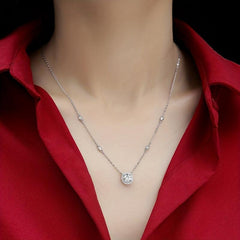 1 2 3ct Moissanite Necklace Women's Pendant Chain Decoration