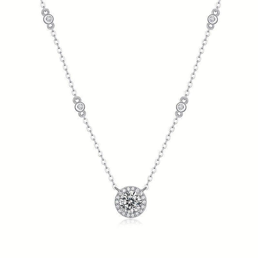 1 2 3ct Moissanite Necklace Women's Pendant Chain Decoration
