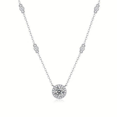 1 2 3ct Moissanite Necklace Women's Pendant Chain Decoration