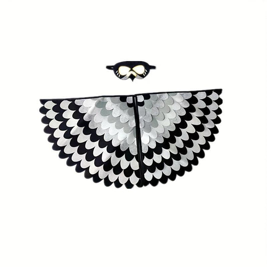 Kids Owl Cartoon Animal Costume Cosplay Bird Wings Cape