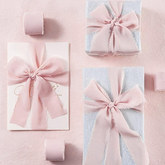 Pink Chiffon Ribbon for Gift Decoration Party