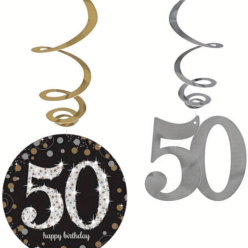 50th Birthday Party 12pcs PVC Spiral Charm Decoration