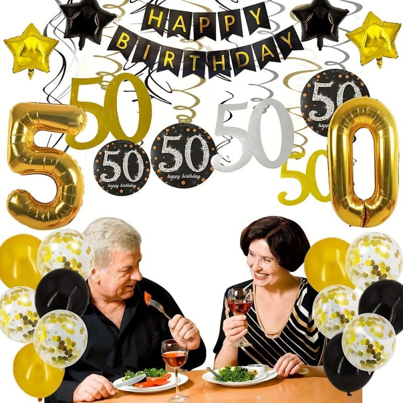 50th Birthday Party 12pcs PVC Spiral Charm Decoration