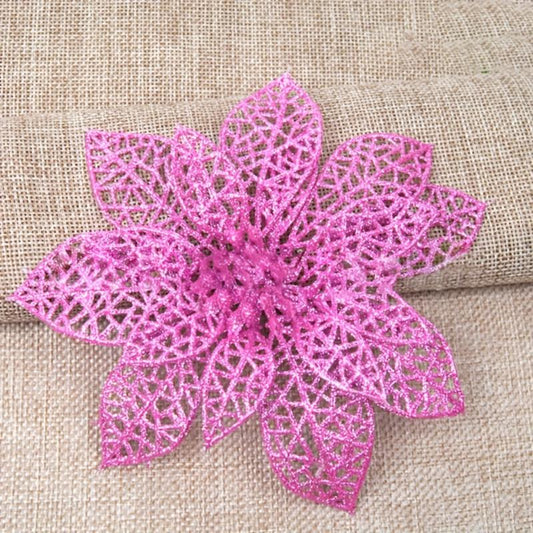 10pcs Artificial Christmas Flowers Ornaments Home Xmas Party Decorations