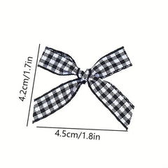 10pcs Plaid Hand-knotted Mini Bows DIY Ribbon Accessories Bouquet Cake Gift