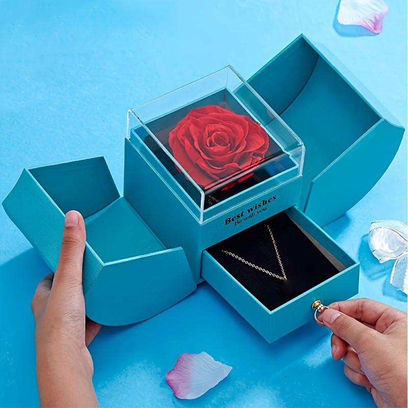 Enchanted Real Rose In A Box Romantic Gift For Her - A032a