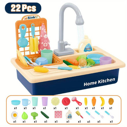 Kids Pretend Play Kitchen Set: Stove, Pots, Pans, Utensils & More