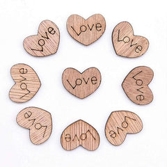 100pcs Love Engraved Wooden Heart Confetti for Any Occasion