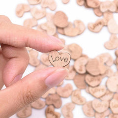 100pcs Love Engraved Wooden Heart Confetti for Any Occasion