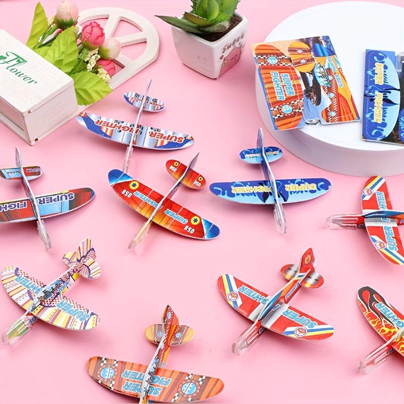 10pcs Mini Foam Glider Toys DIY Puzzle Aviation Models