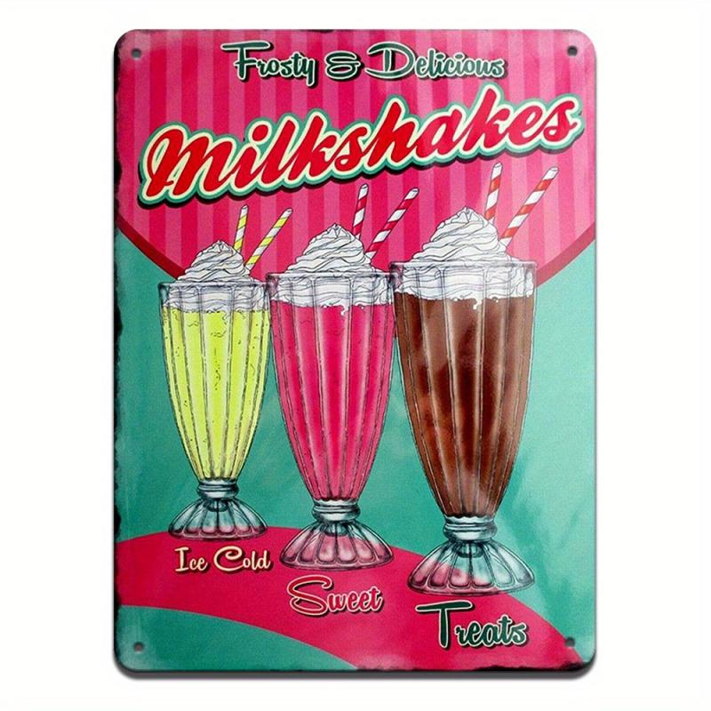 Vintage Milkshake Retro Tin Sign