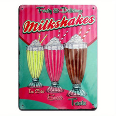 Vintage Milkshake Retro Tin Sign