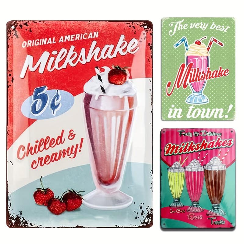 Vintage Milkshake Retro Tin Sign
