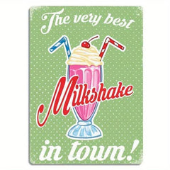 Vintage Milkshake Retro Tin Sign