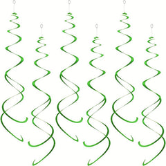 12pcs Green Foil Swirl Hanging Decoration for Party Supplies