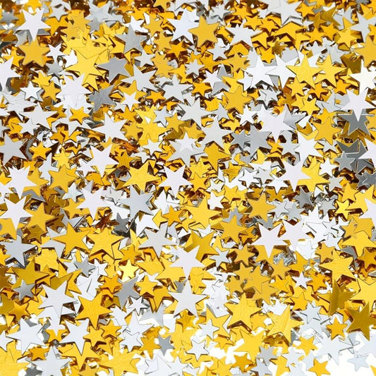 Gold & Silver Pentagram Confetti Party Sand Decoration