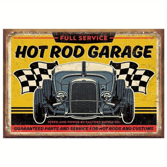 Pin Up Girl Motorcycle Tin Sign Hot Rod Garage 32 Rod Garage Poster Tin Signs