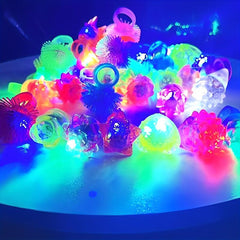 6pcs LED Luminous Ring Neon Light Ring Toy For Party Decoration