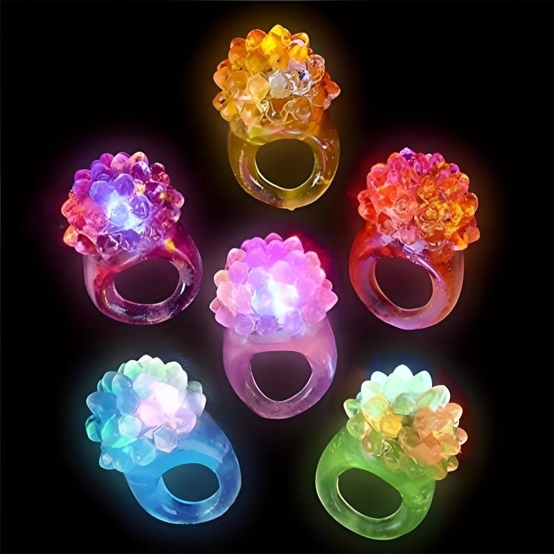 6pcs LED Luminous Ring Neon Light Ring Toy For Party Decoration