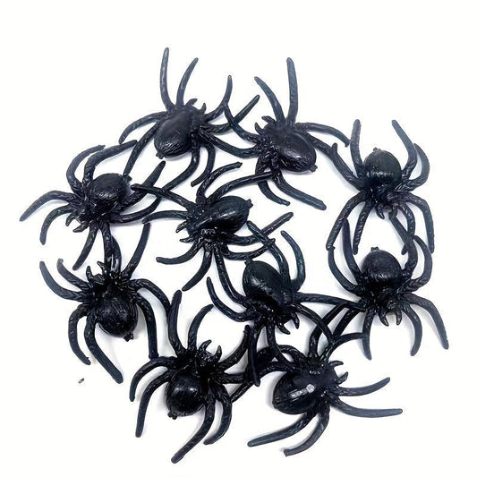 Mini Plastic Spider Toys Set of 5 Halloween Decoration Accessories