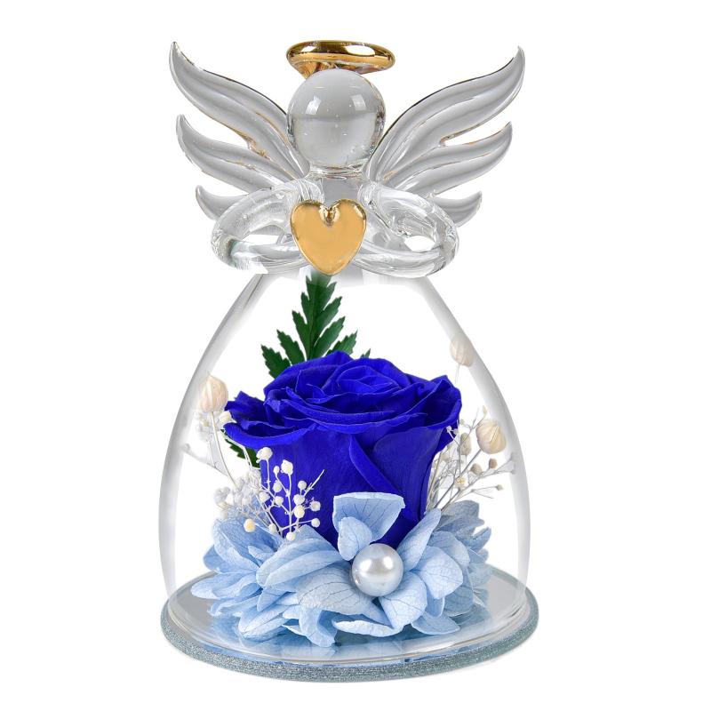 Angel Immortality Rose Glass Cover Gift for Mother's Day