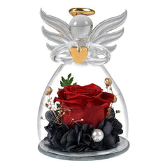 Angel Immortality Rose Glass Cover Gift for Mother's Day