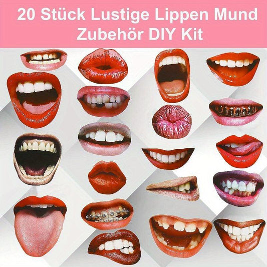 20pcs Funny Lips Photo Studio Props With Stick Party Photo Props