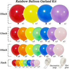 Rainbow Balloons Garland Arch Set Mixed Sizes For Birthday Baby Shower Wedding