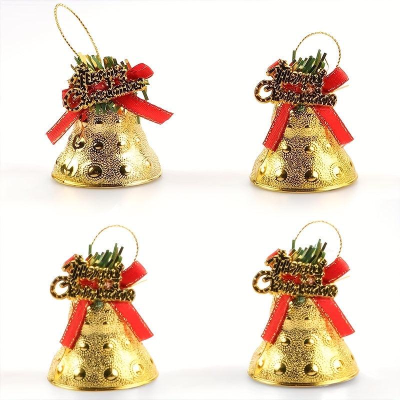 4pcs Christmas Bell Ornaments Tree Party Decorations Supplies